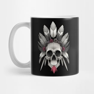 skull with feathers Mug